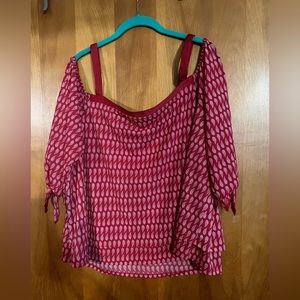 Cato Red of the shoulder Top. Size 18/20W